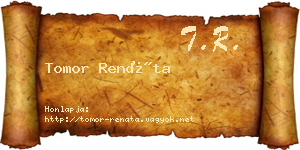 Tomor Renáta névjegykártya