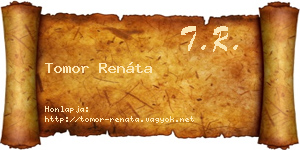 Tomor Renáta névjegykártya